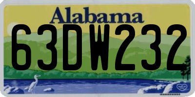AL license plate 63DW232