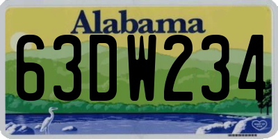 AL license plate 63DW234