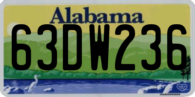 AL license plate 63DW236