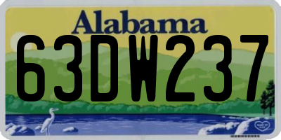AL license plate 63DW237