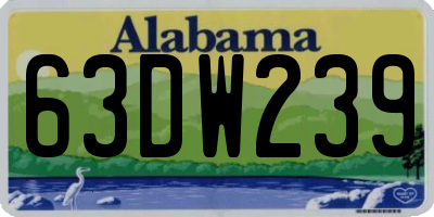 AL license plate 63DW239
