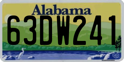 AL license plate 63DW241