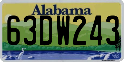 AL license plate 63DW243