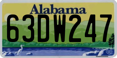 AL license plate 63DW247