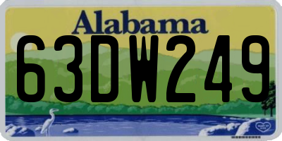 AL license plate 63DW249
