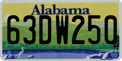 AL license plate 63DW250