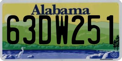 AL license plate 63DW251