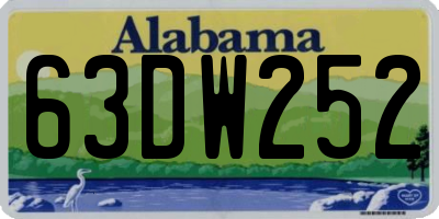 AL license plate 63DW252