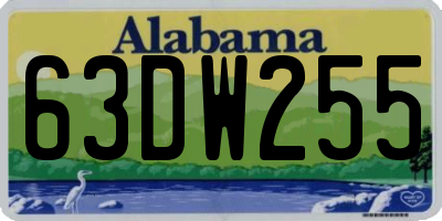 AL license plate 63DW255