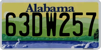 AL license plate 63DW257