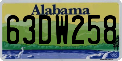 AL license plate 63DW258