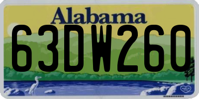AL license plate 63DW260