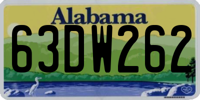 AL license plate 63DW262
