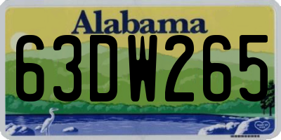 AL license plate 63DW265