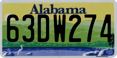 AL license plate 63DW274