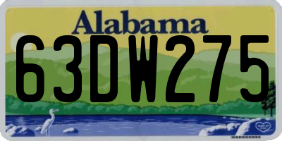 AL license plate 63DW275