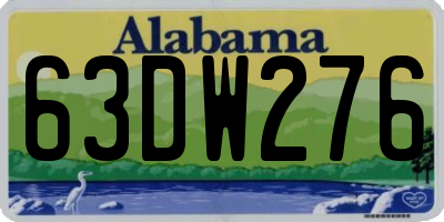 AL license plate 63DW276