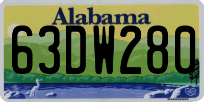 AL license plate 63DW280