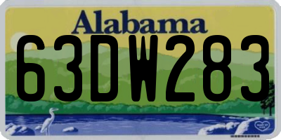 AL license plate 63DW283
