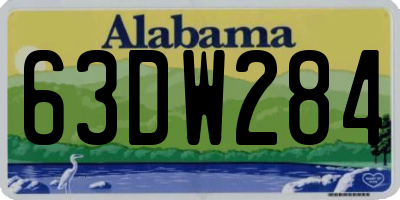AL license plate 63DW284
