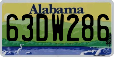 AL license plate 63DW286