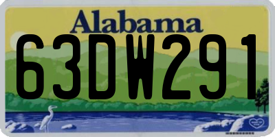 AL license plate 63DW291