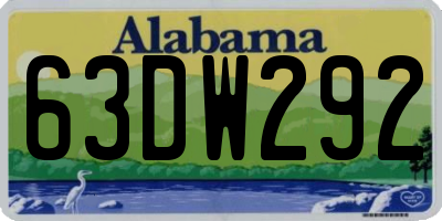 AL license plate 63DW292
