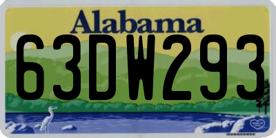 AL license plate 63DW293