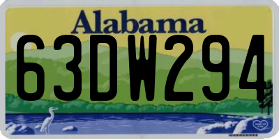 AL license plate 63DW294