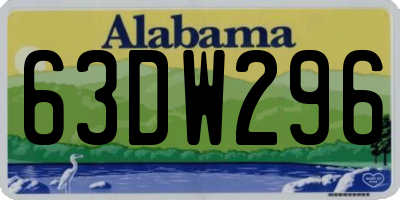 AL license plate 63DW296