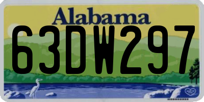 AL license plate 63DW297