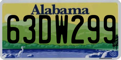 AL license plate 63DW299