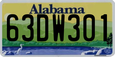 AL license plate 63DW301