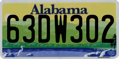 AL license plate 63DW302