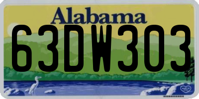 AL license plate 63DW303