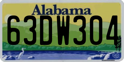 AL license plate 63DW304