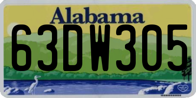 AL license plate 63DW305