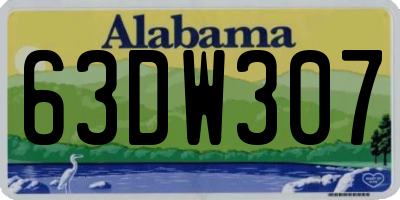 AL license plate 63DW307