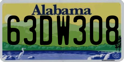AL license plate 63DW308