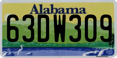 AL license plate 63DW309
