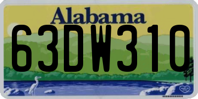 AL license plate 63DW310