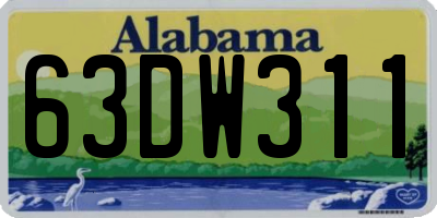 AL license plate 63DW311