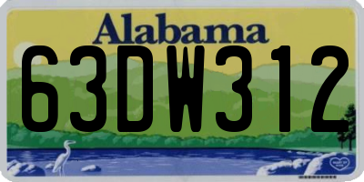 AL license plate 63DW312