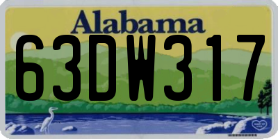 AL license plate 63DW317