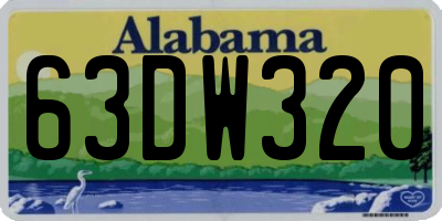 AL license plate 63DW320