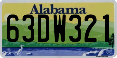 AL license plate 63DW321