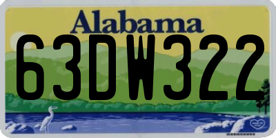 AL license plate 63DW322