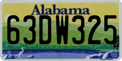 AL license plate 63DW325
