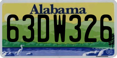AL license plate 63DW326