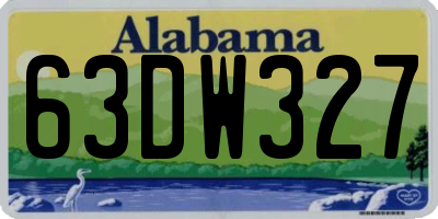 AL license plate 63DW327